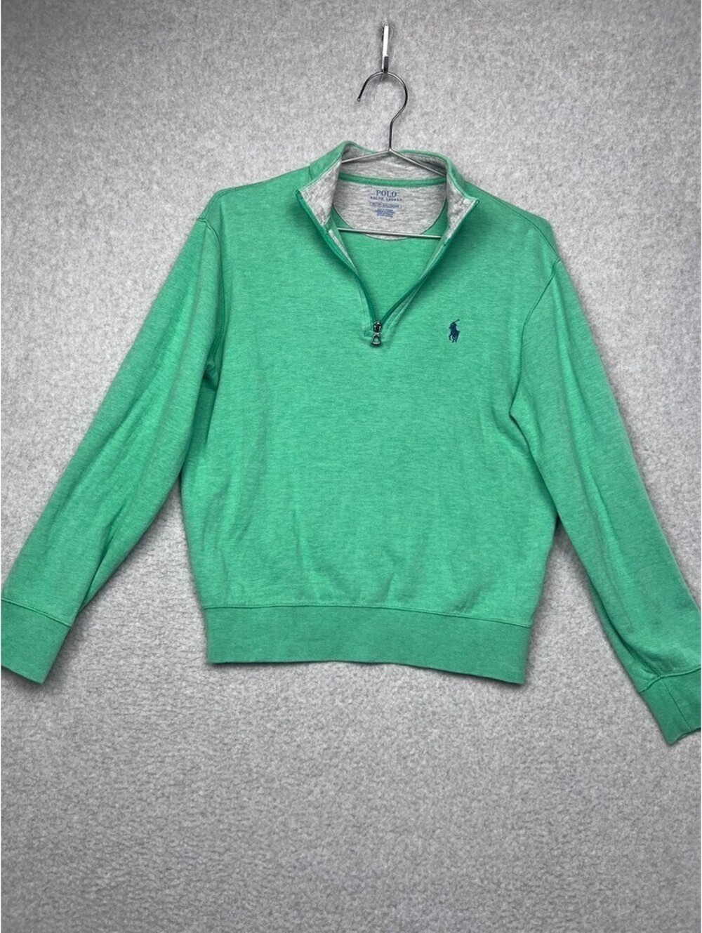 Polo Ralph Lauren Quarter Zip Sweater Mens XS Estate Rib Mock Neck Pullover Top